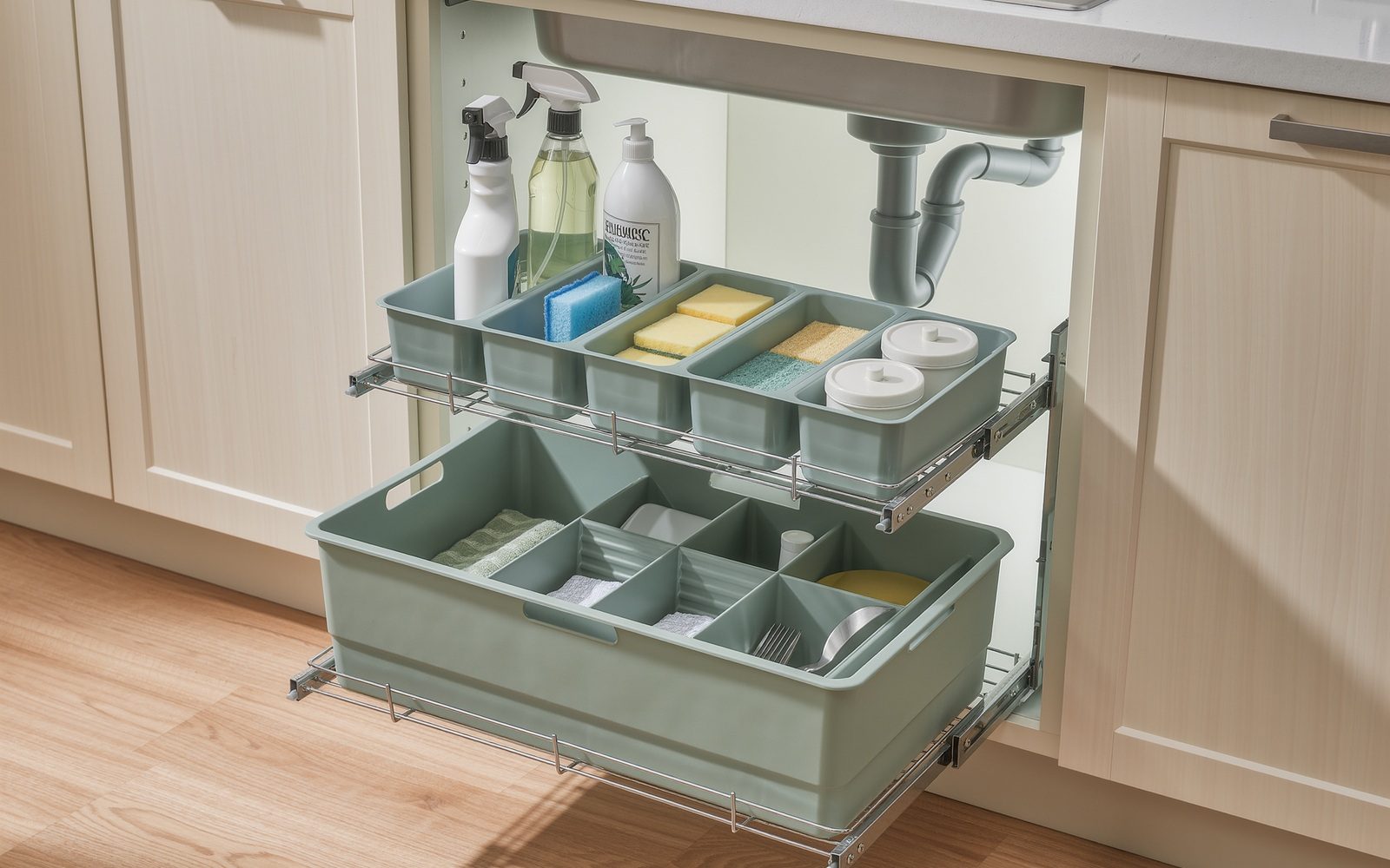 AI-generated illustrative visual: Make under-sink storage work