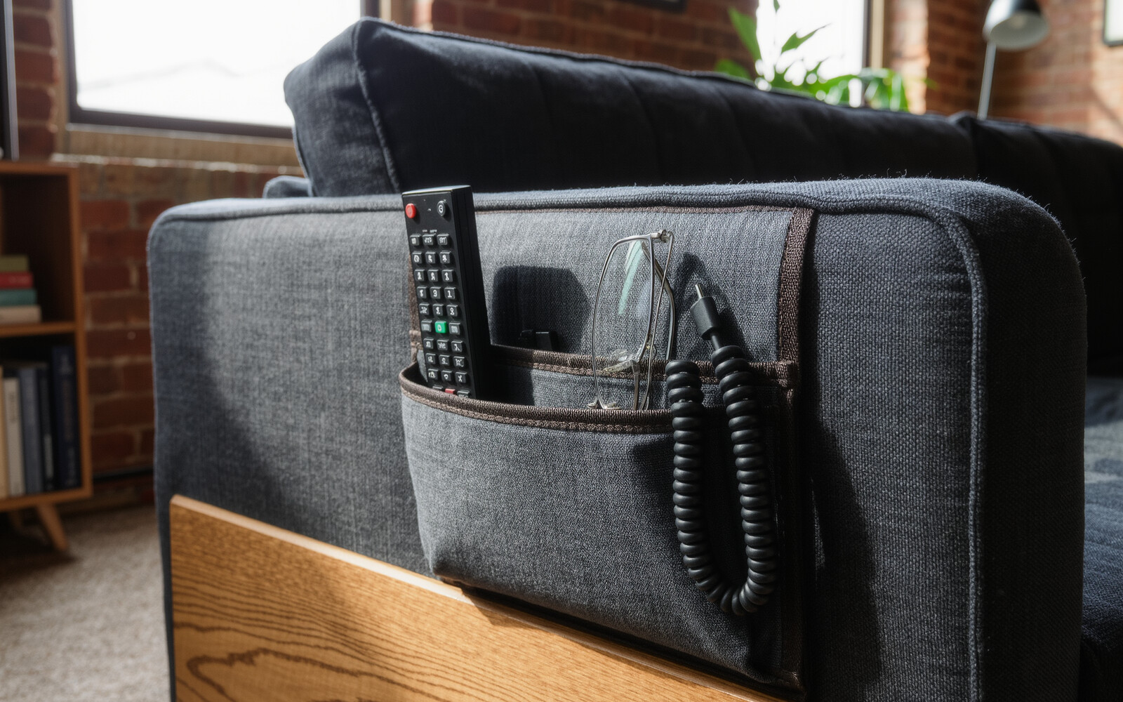 illustrative visual: Sofa-arm organizer
