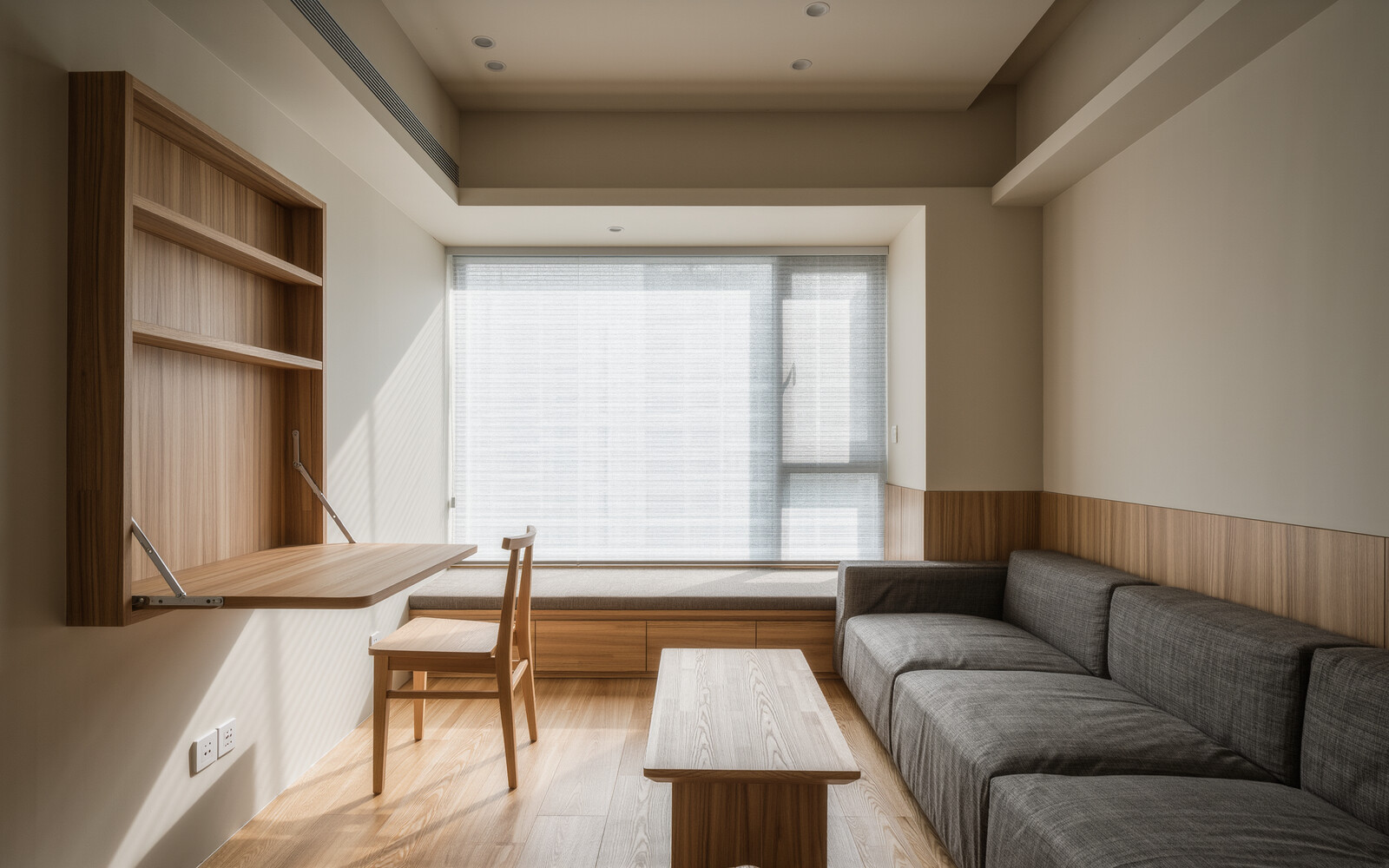 illustrative visual: Folding wall-mounted table