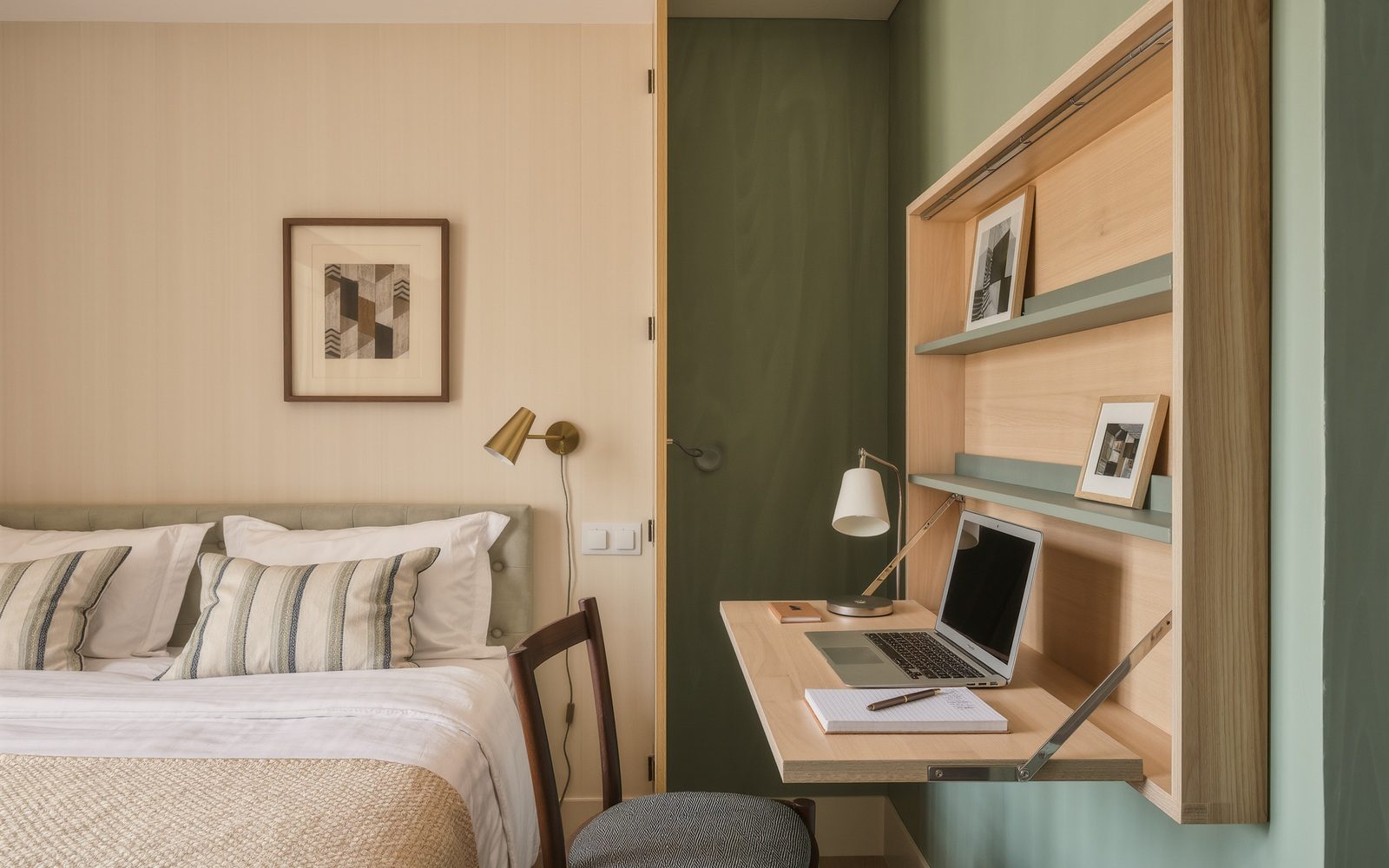 AI-generated generic editorial visual: Create a workspace without a home office