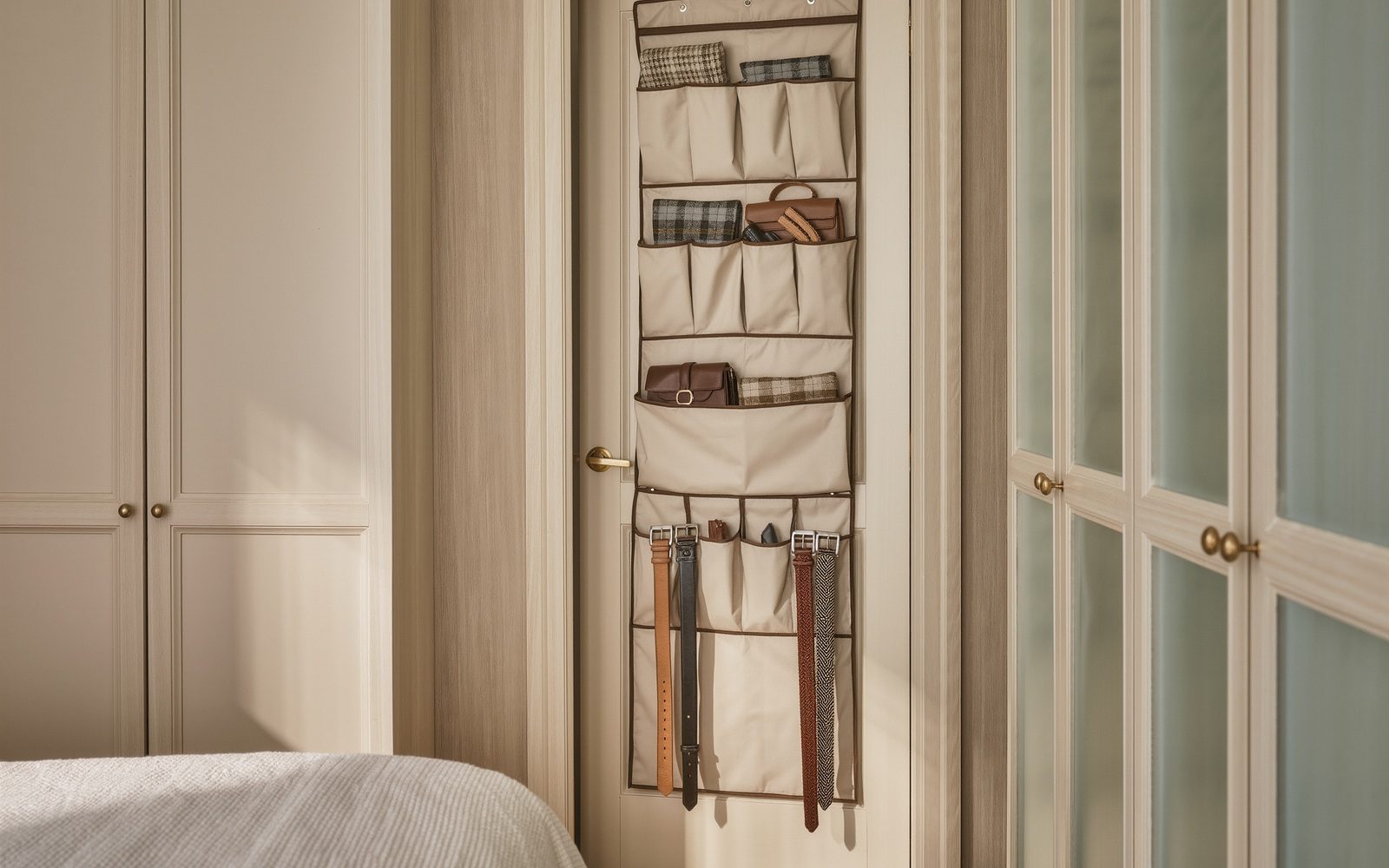 AI-generated generic editorial visual: Use the back of the door for accessories