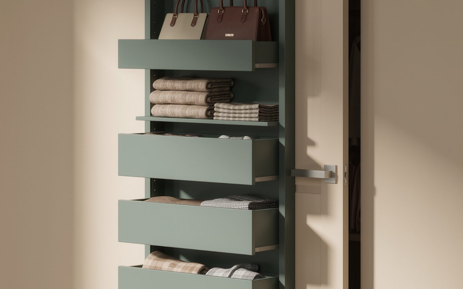AI-generated generic editorial visual: Turn the door into extra storage