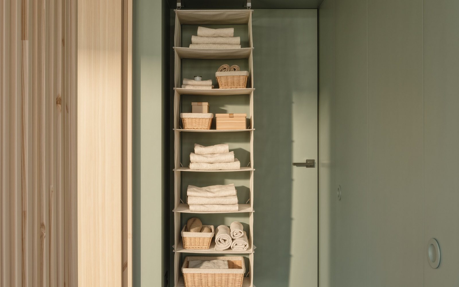 AI-generated generic editorial visual: Create hanging shelves without furniture