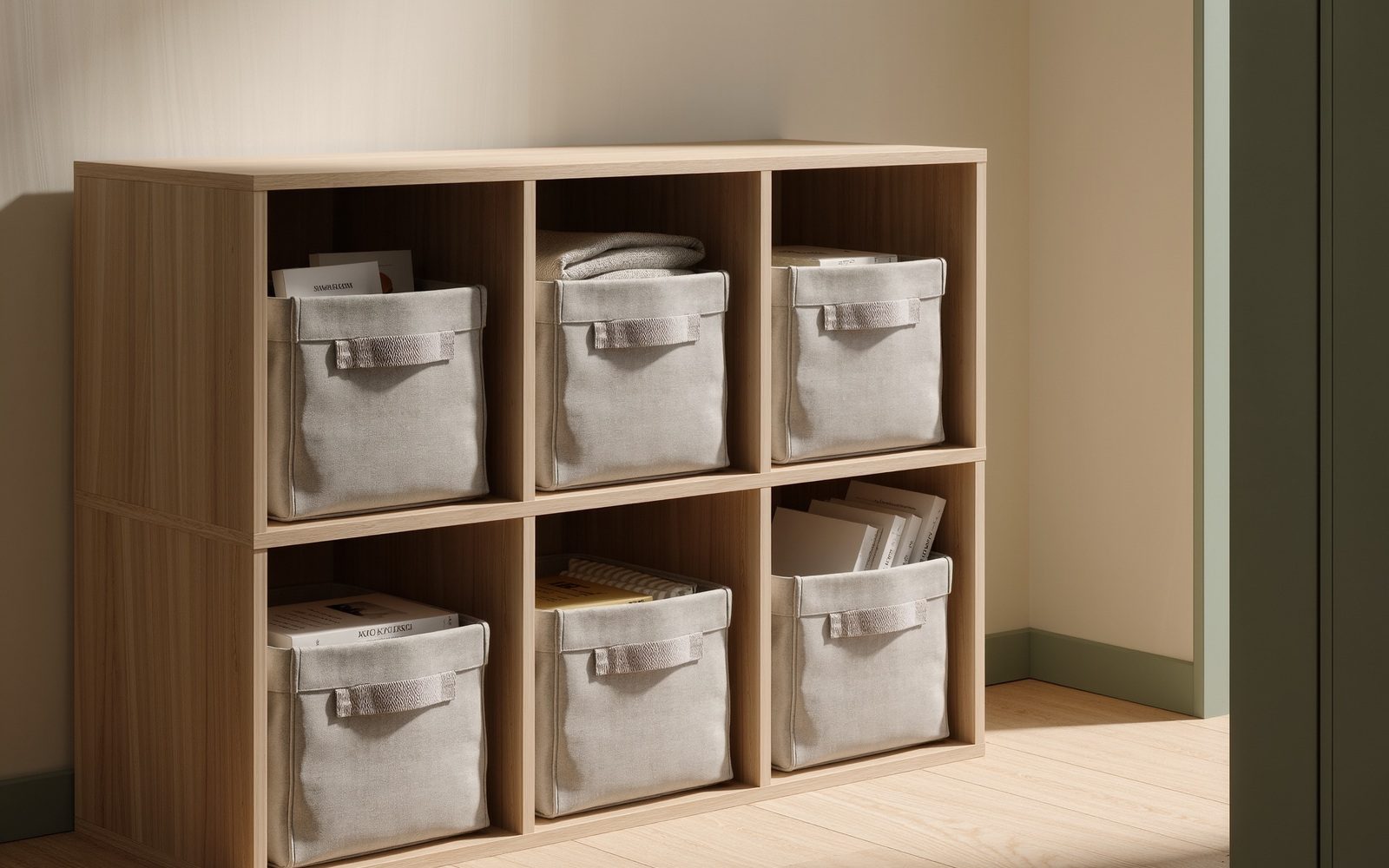 AI-generated generic editorial visual: Group open storage by cube