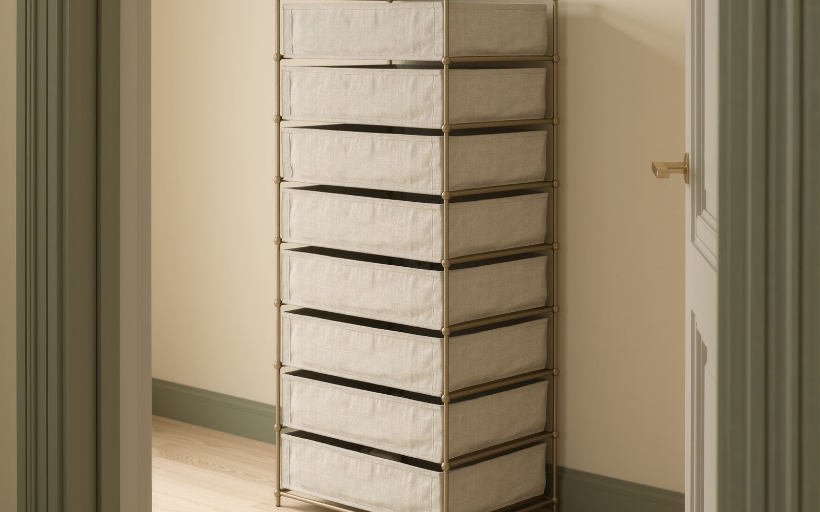 AI-generated generic editorial visual: Add drawers without a bulky dresser