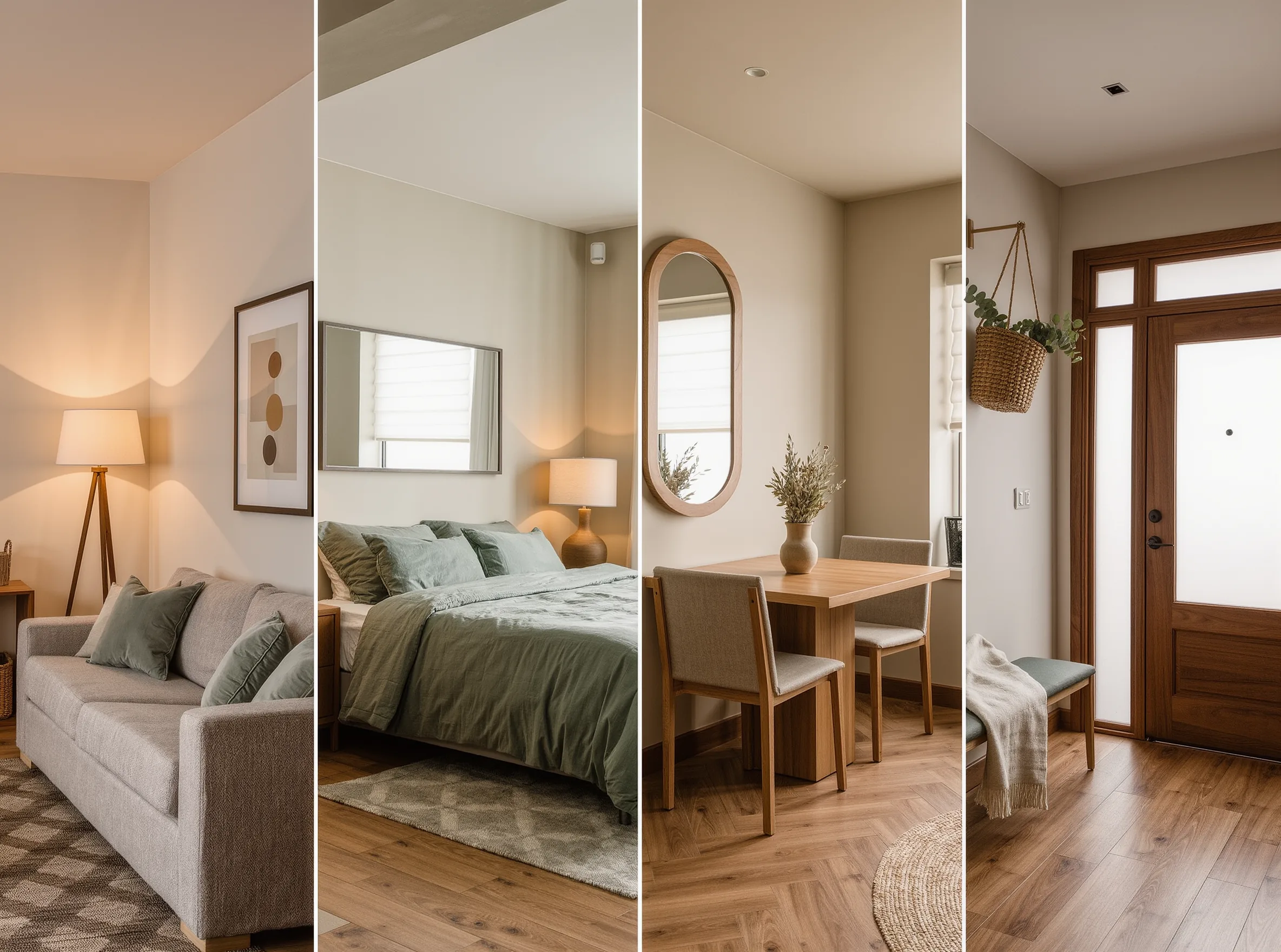 Calm, coordinated entry and living-space inspiration