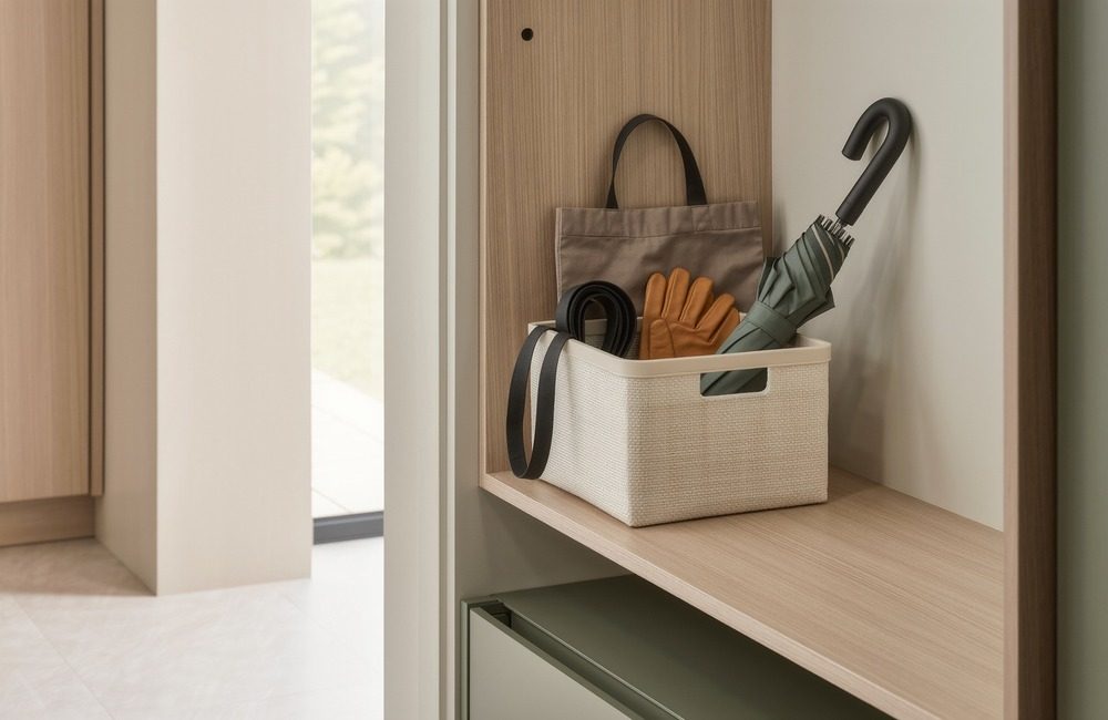 AI-generated illustrative visual for tip: Use baskets by category