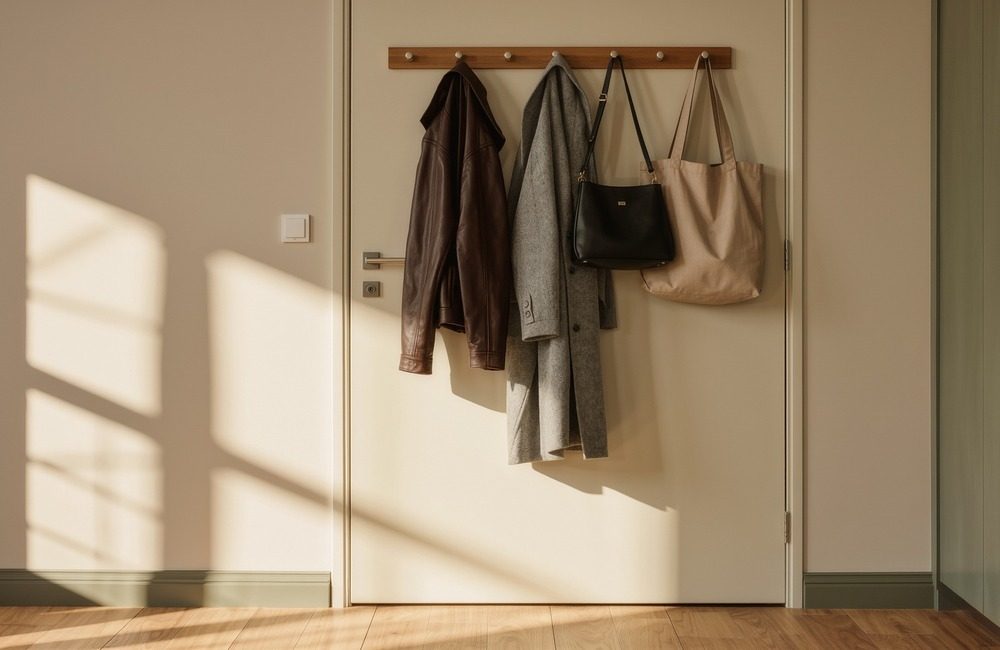 AI-generated illustrative visual for tip: Give bags a permanent home
